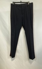 Valentino Men's Black Burgundy Side Stripe Dress Trousers Pants IT 46 US 32