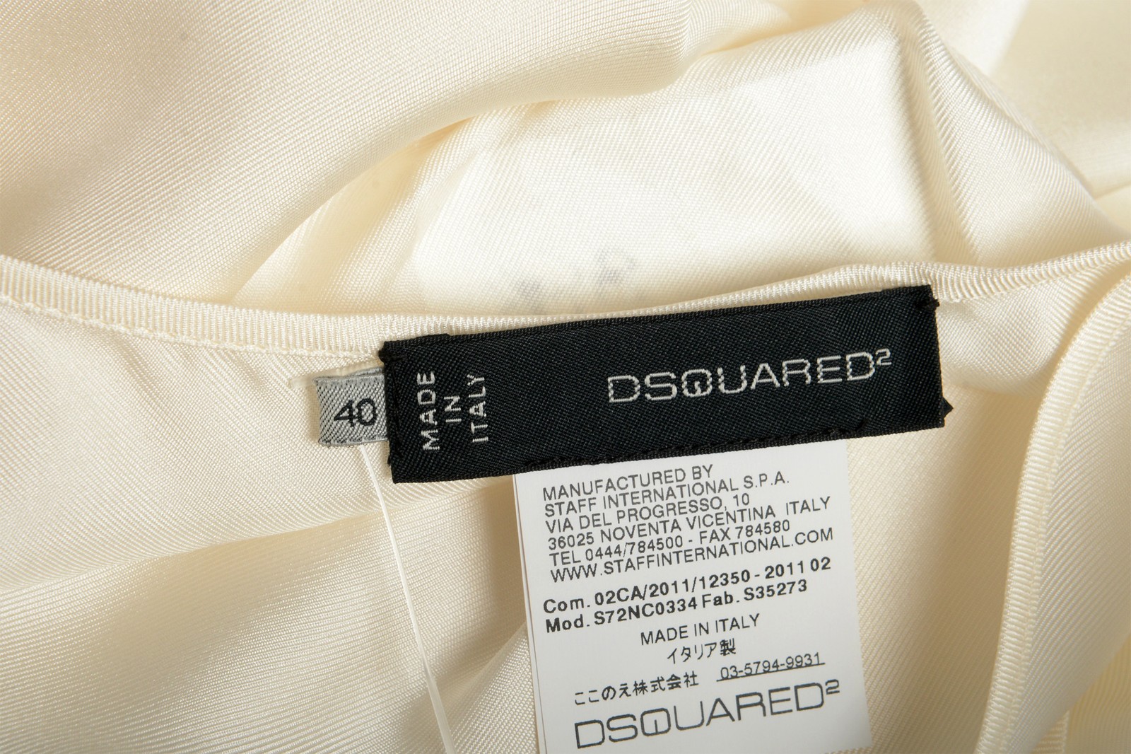 Dsquared2 Women's Ivory 100percent Silk tank Top Blouse US S IT 40 image 4