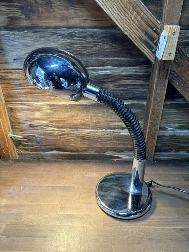 Vintage Table Lamp 1960 Italian Targetti Sankey Steel Chrome 60S Space Age