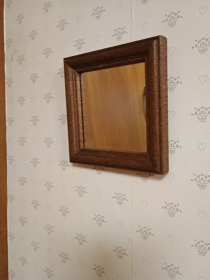 Wooden Wall Hanging Mirrors Set Of Two Square Diagonal Cottage Country Decor - Image 3 of 4