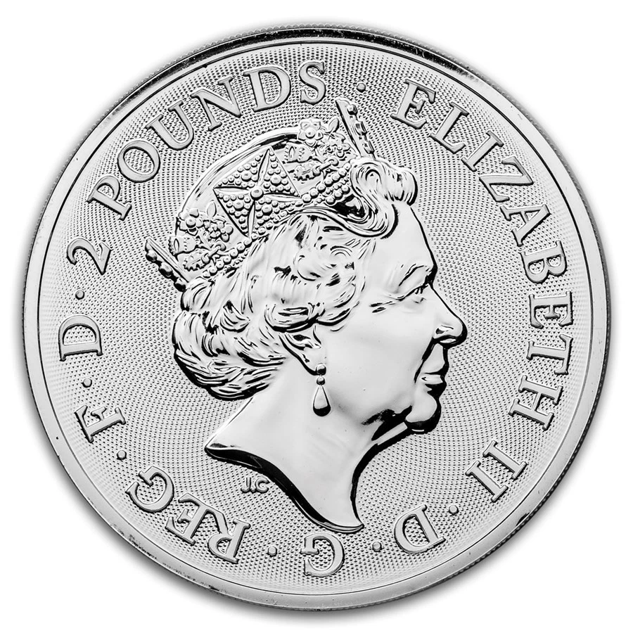 2018 Great Britain 2 Dragons 1 Ounce Pure Silver .999 Colorized Coin! - Image 2 of 4