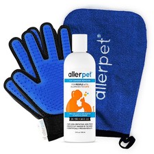 Allerpet Cat Dander Remover w/Free Pair of Grooming Gloves and Mitt - Effecti...