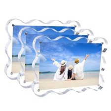 Clear Acrylic Picture Frames, 4x6 inch Double Sided Magnetic 4X6 3 Pack