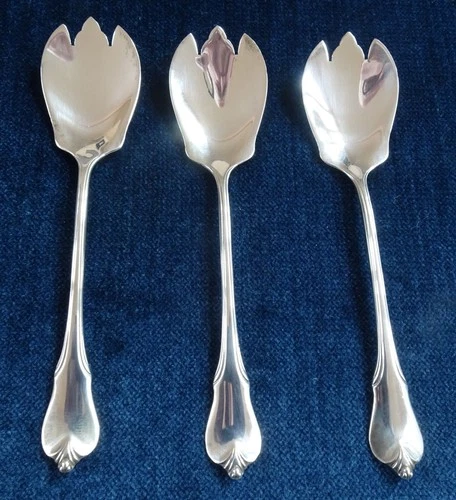 Three Rare Grand Colonial by Wallace Sterling Silver Ice Cream Forks 5 1/4"