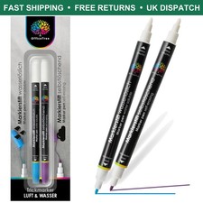 Set of 2 Embroidery Pens: Air & Water Erasable Fabric Markers for Precise Sewing
