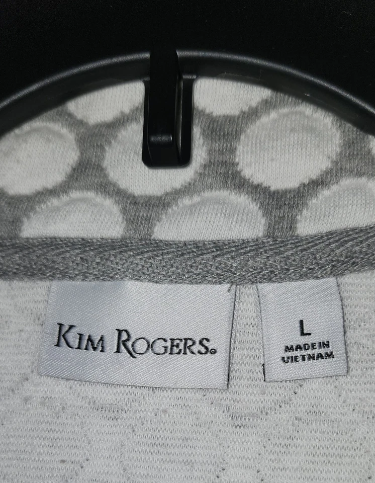 Mujer Kim Rogers Gris Blanco Geométrico Lunares Sin Mangas Informal Vestido Chaleco L Foto 3 de 4