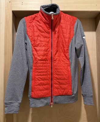 Fairway & Greene Women's Red Quilted Full Zip Jacket Size Small