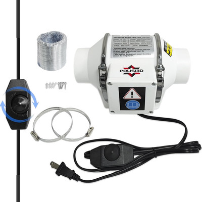 Powerful 3 Inch Inline Duct Ventilation Fan AC Vent Blower Exhaust Fan W/ 1.5M P