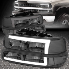 Led Drlfor 99-06 Silverado Suburban Headlight Bumper Signal Lamps Smokedclear