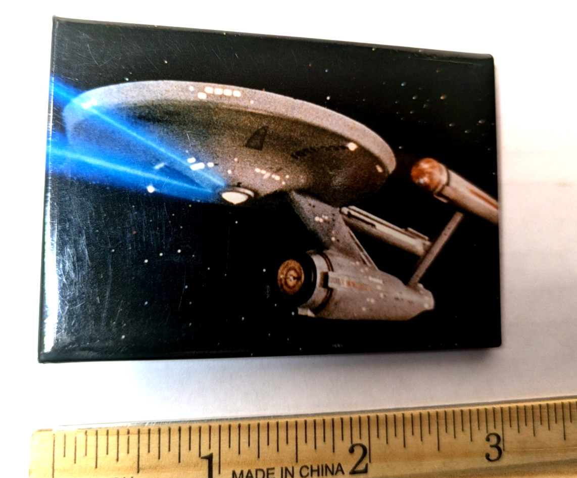 Original Star Trek Enterprise ship Sci Fi  1992 Ata Boy Fridge Magnet USA 90s