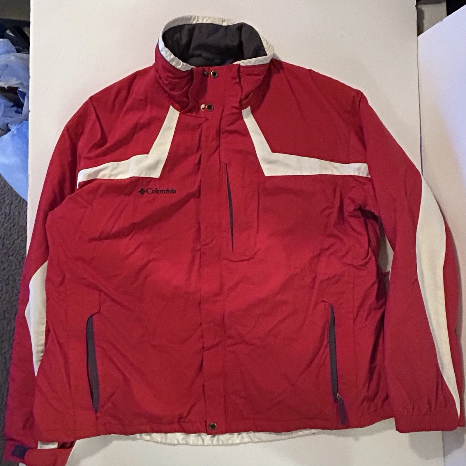 Columbia OmniTech Waterproof Breathable Ski Red Jacket Size 2XL