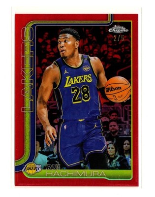 RUI HACHIMURA 2025-26 Topps Chrome #148 TRUE RED REFRACTOR 2/5 LAKERS SSP JAPAN