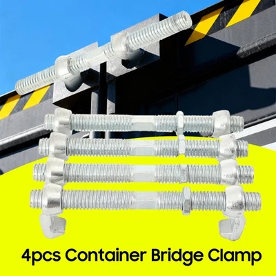 4PCS 380mm Galvanized Shipping Container Bridge Clamps for 20ft/40ft Containers - Bild 1 von 4