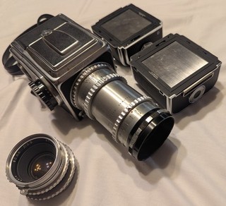 Hasselblad 1000F 6x6 Film Camera w/ Kodak Ektar 80mm f/2.8 & 135mm f/3.5 Lenses