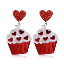 Valentine's Day Red Heart Bow Dangle Earrings for Women Jewelry Gift for Her ...