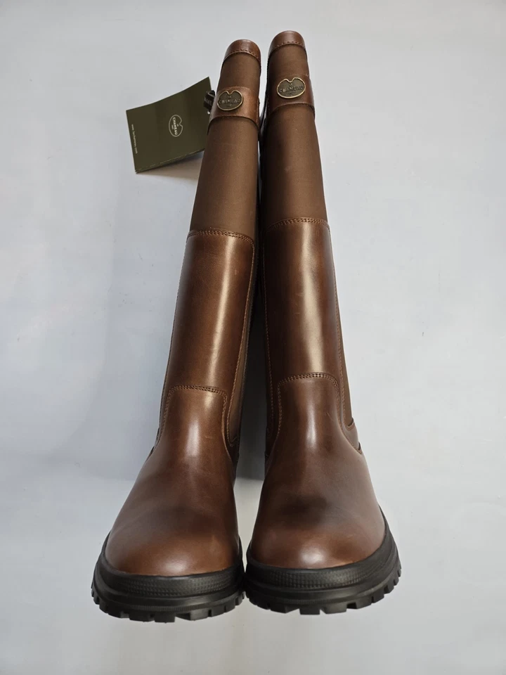 con caja BOTA DE CUERO MARRÓN CARAMELO AJUSTE ESTÁNDAR LE CHAMEAU JAMESON PARA HOMBRE G1N Foto 3 de 4