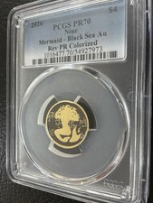 2026 4 Niue 4 Gram Gold Mermaid Black Sea Reverse Proof PCGS Perfect PR70