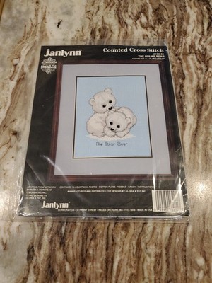 Vintage Janlynn Counted Cross Stitch Kit ''The Polar Bear''