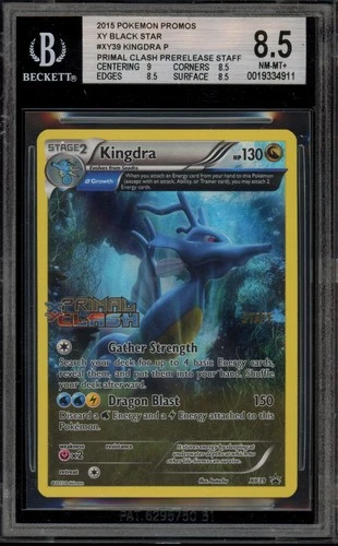 Pokemon Kingdra XY  Primal Clash STAFF Prerelease Holo Promo XY39 BGS 8.5