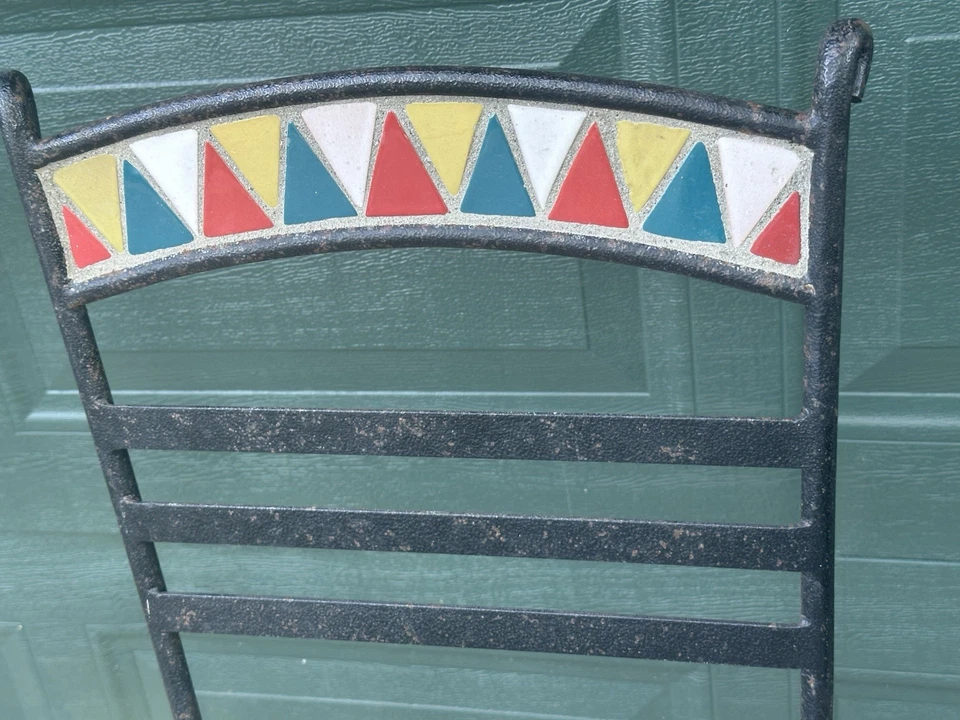 Pair Vintage Moroccan  Wrought Iron Metal Black Barstools Bar Chairs Buyer$Ship - Image 3 of 4