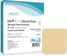 MedVance TM Silicone - Adhesive Foam Absorbent 3x3 Inch Pack of 5