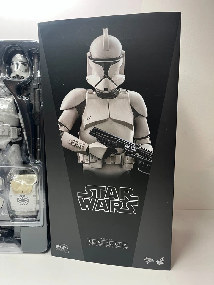HOT TOYS STAR WARS MMS647 20 ANIVERSARIO CLONE TROOPER CAJA ABIERTA COMPLETA AOTC Foto 3 de 4