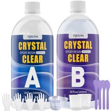 68OZ Crystal Clear Epoxy Resin Kit, Self Leveling, No Bubbles, Not Yellowing ...