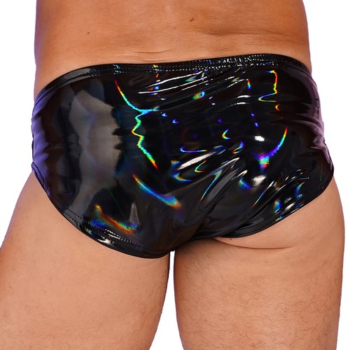 Slip uomo sexy pelle intimo wet look elastico in vita mutande lingerie - Foto 54 di 87