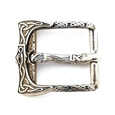 German silver belt buckle Viking Axe, pin type Old Norse Scandinavian military
