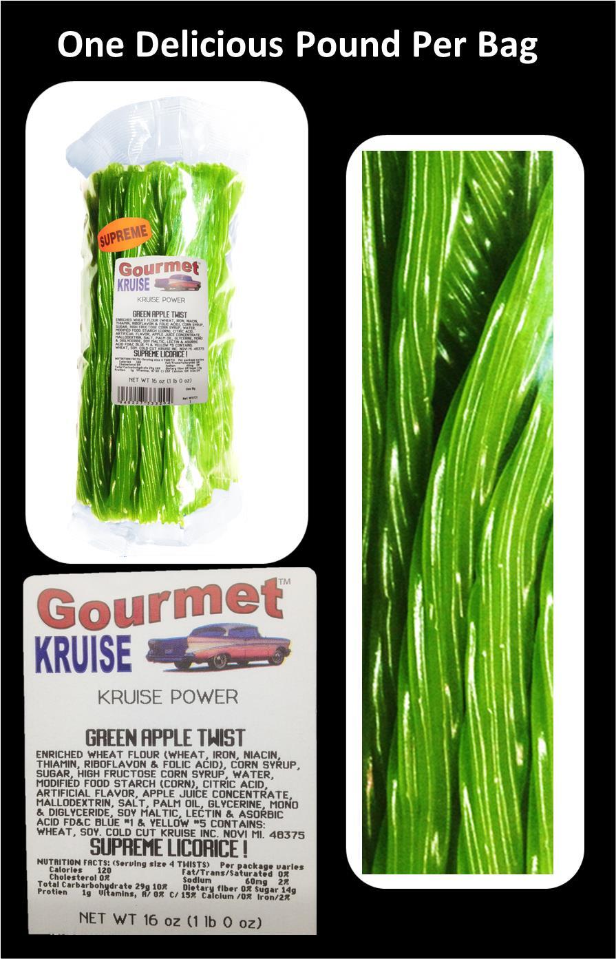 Green Apple Licorice Twist 31lb Bags (3 Pack) WT 48 OZ) Gourmet