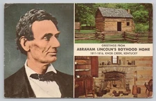Postcard Greetings From Abraham Lincoln's Boyhood Home Knob Creek Kentucky