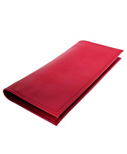 Red Genuine Leather Checkbook Cover - USA