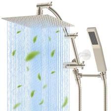 Hight Pressure Adjustable 10'' Rainfall Shower Head Handheld Shower Spray Combo