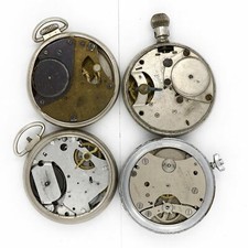 Total 4 pcs of Steampunk Old Vintage Pocket Watch Parts Mixed Lot 14522-2