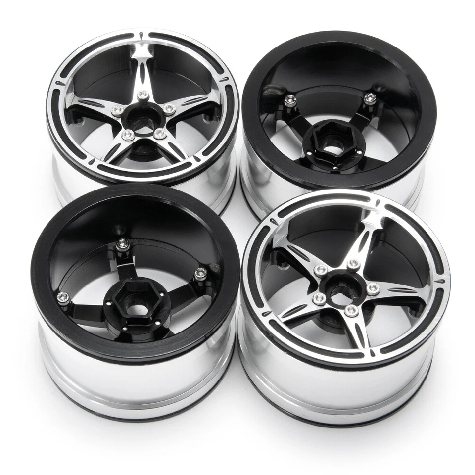 4x 2.2" Aluminium Beadlock Wheels Rim for 1/10 RC Rock Crawler Wraith TRX4 SCX10 - Image 3 of 4