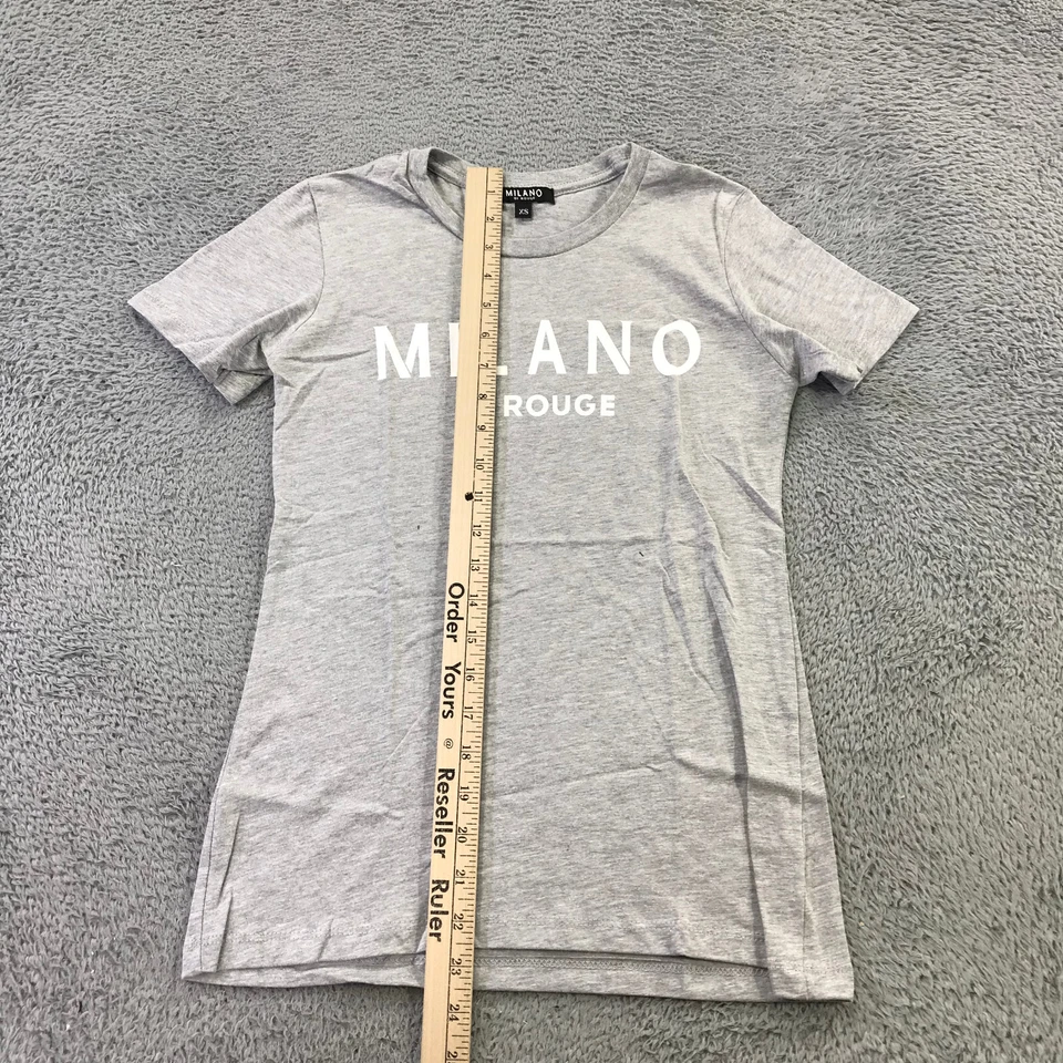 Milano Di Rouge Топ женщин очень маленький XS T рубашка серый белый с надписью = - Изображение 4 из 4
