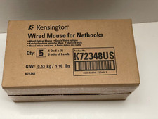 Qty.5 of K72348US Kensington Wired Mouse USB Optical for Notebooks, Scroll Wheel