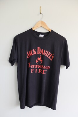 Vintage Jack Daniels Fire promo t-shirt | M Black whisky Tennessee Fire dept