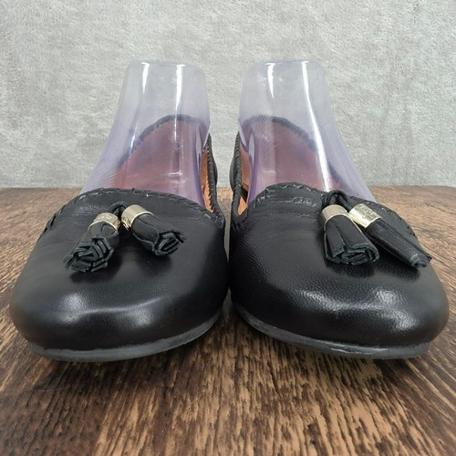 Jack Rogers Grace Tasseled Loafers 7.5 M Black Leather Classic Preppy Minimalist - Picture 4 of 14