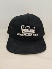 Vintage USA MADE John Crane Chicago Puffy Print Trucker Hat Snapback Cap NOS VTG