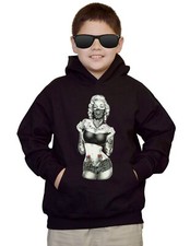 Youth Marilyn Monroe Standing Bandana Kids Black Hoodie Hollywood Actress Star