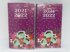 2 Two Year 2021-2022 Pocket Planners Calendars 3.3" x 6"