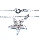 New 925 Sterling Silver Starfish pendant necklace 4.0g  18" . — photo 4