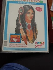 Vintage 1991 Dizzle Color Looks Full-Color Design Indian Princess Large Iron-On 