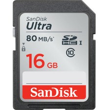 SanDisk 16GB Class 10 SDHC UHS-I Up to 80MB/s for Canon Nikon Sony Cameras