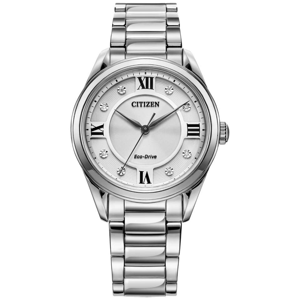 Citizen Eco-Drive Arezzo Diamonds Sapphire Crystal Women's Watch 32mm EM0870-58A