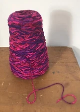 Astro Dye Works Yarn Cone Rayon Chenille Fuchsia Red purple Amethyst USA MADE