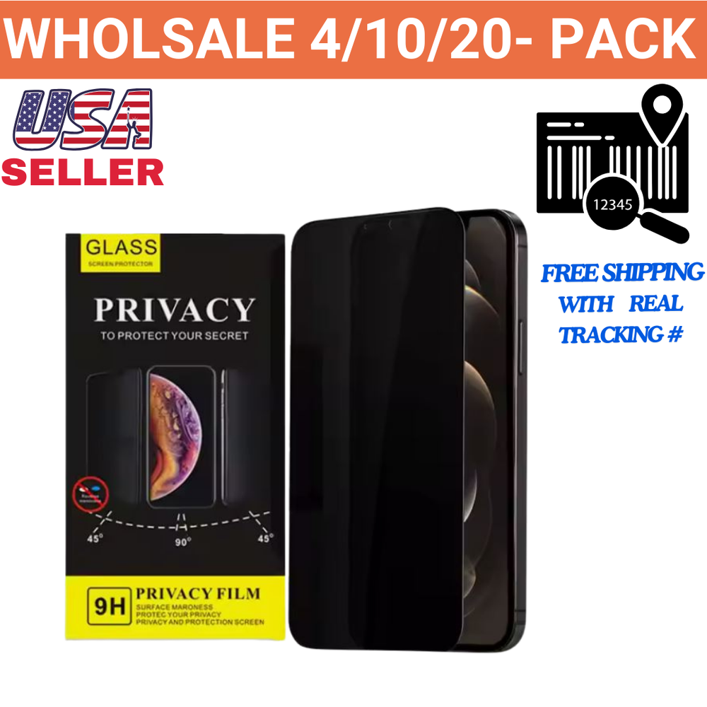 4 pack Privacy Tempered Glass Screen Protector For iPhone 11/12/13/14/15 LOT✅USA