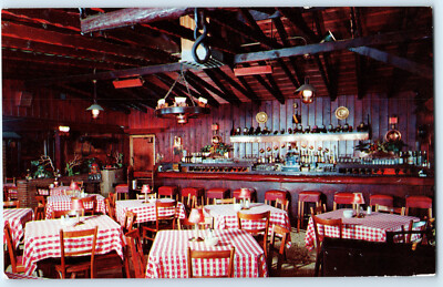 Red Barn Restaurant & Bar Blick PANORAMA CITY LA Kalifornien Vintage Postkarte 60er