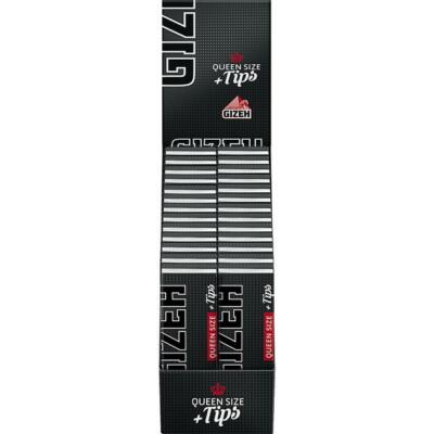 Giza Black Queen Size Rolling Papers + Tips 26x50Bl Pg.